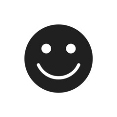 Fototapeta premium Simple black smiley face icon with a cheerful expression 
