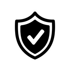 Shield icon with check mark symbolizing security and protection  