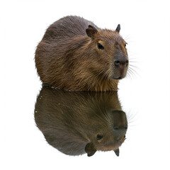 Introspective Capybara Gazing at Reflection: A Moment of Self-Awareness in 8k.