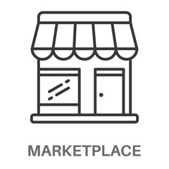 Simple Marketplace Design Icon, Simple Style Design Inspiration For Any Logos Interface And Purpose