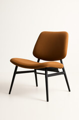 Red comfortable office chair isolated on a white background