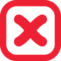 Obraz premium Red cross mark icon. Bold red cross symbols. Medical and emergency icons. wrong buttons. incorrect vote choice symbol 
