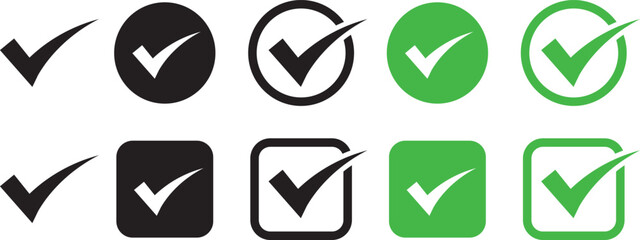 check mark icon template. Tick symbol.  social media verified badge sign. Approved sign. Correct vote choice symbols. checklist signs. approval badge 
