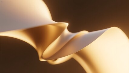 Abstract Sculpture with Smooth, Flowing Curves in Warm Lighting