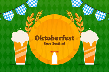 oktoberfest beer festival background illustration in gradient