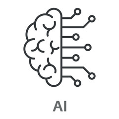 Simple Artificial Intelligence Design Icon, Simple Style Design Inspiration For Any Logos Interface And Purpose