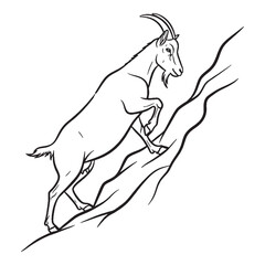 Coarse Goat Farm Animal Aspect - Goat vector - Goat Line art - Goat Drawing - Vector Lineart of Goat - goat logo - goat outline


