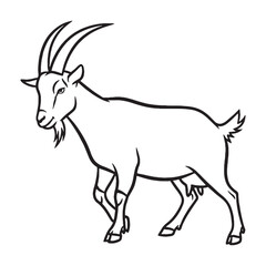 Venerable Goat Mountain Dweller Type - Goat vector - Goat Line art - Goat Drawing - Vector Lineart of Goat - goat logo - goat outline

