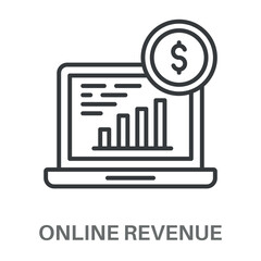 Simple Online Revenue Design Icon, Simple Style Design Inspiration For Any Logos Interface And Purpose