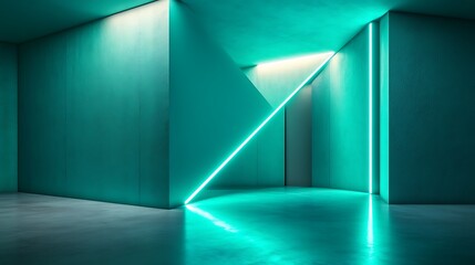 Teal Neon Corridor
