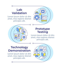 Levels of technology readiness infographic vertical sequence. Development stage management. Visualization infochart with 3 steps. Circles workflow. Montserrat SemiBold, Lato Regular fonts used © bsd studio