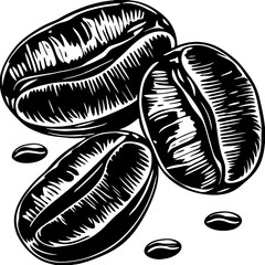 coffee bean (linocut style)