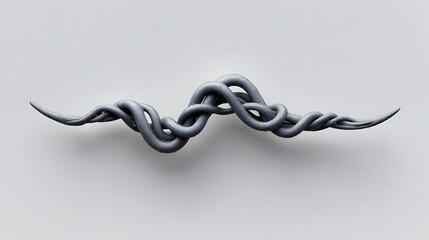 Obraz premium A symmetrical wave of treble and bass clefs forming a mirrored curve on a clean minimalist background.