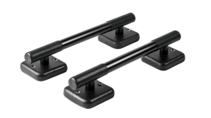 Die-Cut, black calisthenics gymnastic parallel bars, white isolate background