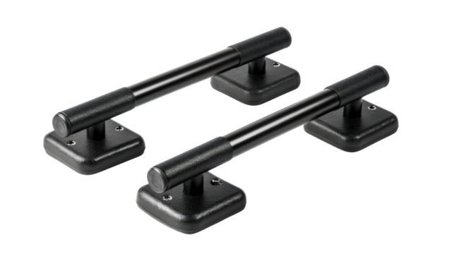 Die-Cut, black calisthenics gymnastic parallel bars, white isolate background