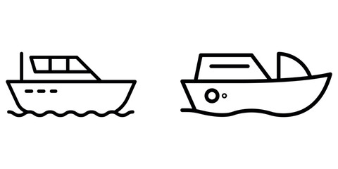 boat outline or line icon design bundle.