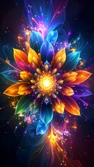 Vibrant floral digital art
