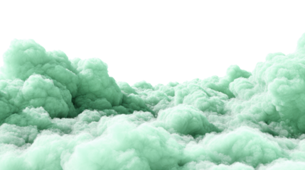 Green smoke or fog forming in a mystical cloud, perfect for abstract backgrounds and design work.