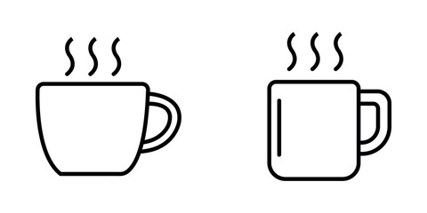 coffee-mug outline or line icon design bundle.