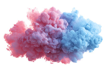 Fototapeta premium Pink and Blue Cloud Collision on Transparent Background