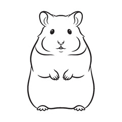 Firm Hamster Durable Structure Aspect - Hamster vector - Hamster Line art - Hamster Drawing - Vector Lineart of Hamster - hamster icon - outline of hamster


