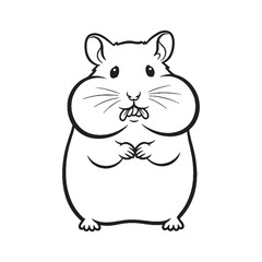 Full Hamster Essential Nature Glimpse - Hamster vector - Hamster Line art - Hamster Drawing - Vector Lineart of Hamster - hamster logo - hamster outline

