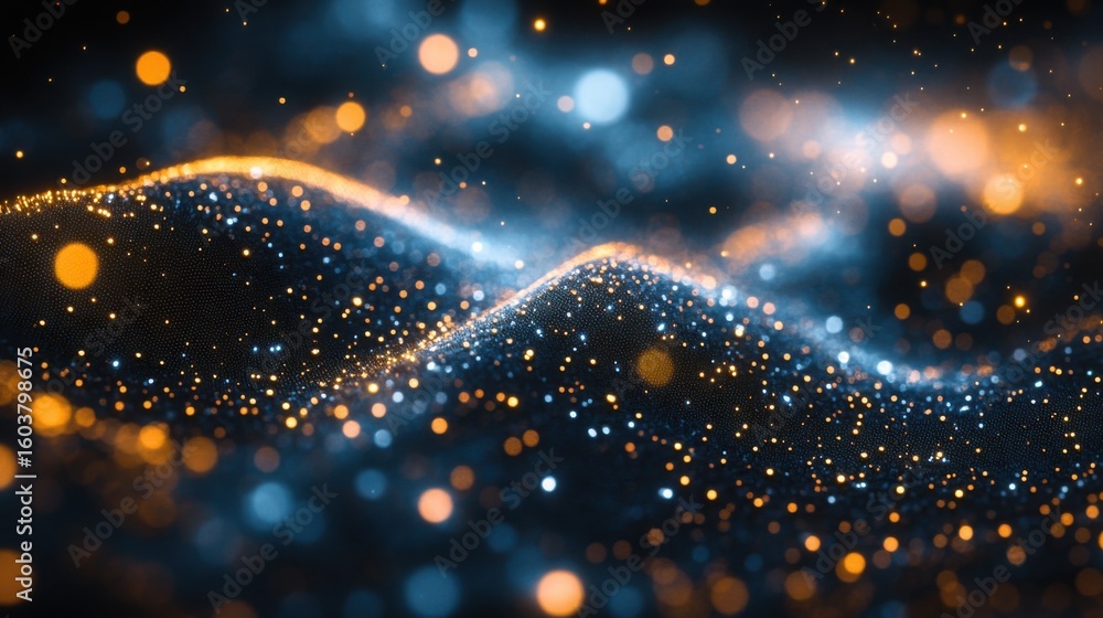 Poster microcircuits and wires form a complex network illuminated by glowing leds, expressing a sense of mo