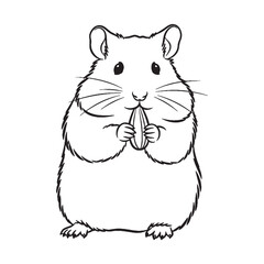 Small Hamster Rodent Creature Type - Hamster vector - Hamster Line art - Hamster Drawing - Vector Lineart of Hamster - hamster logo - hamster outline

