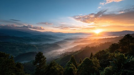 Fototapeta premium Panoramic Photography of a Traditional Colombian Farm Landscape