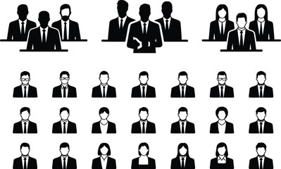 Diverse professional team silhouettes representing leadership and collaboration in business
