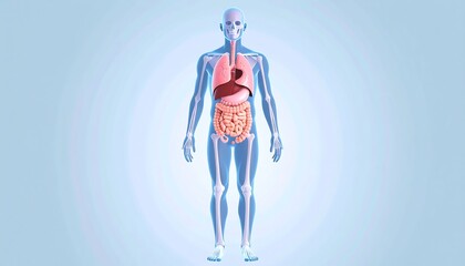 3D anatomical illustration of internal organs
