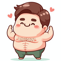 Fototapeta premium cute chubby adult male vector image 