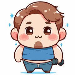 cute chubby adult male vector image 