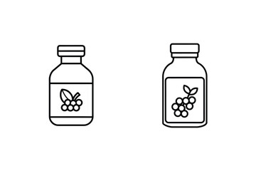Berry extract bottles with leaf fruit