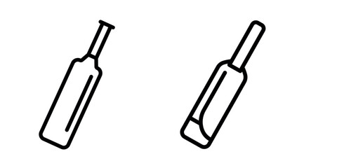 cricket-bat outline or line icon design bundle.