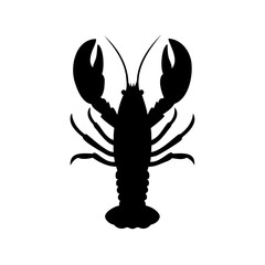 Lobster silhouette, Lobster black vector illustration