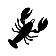 Lobster silhouette, Lobster black vector illustration