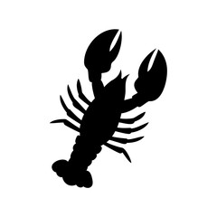 Lobster silhouette, Lobster black vector illustration