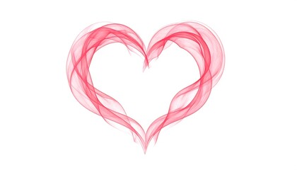 Red Smoke Heart Shape with White Background.