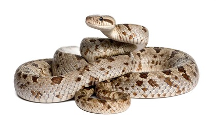 A coiled snake against a white background (1)