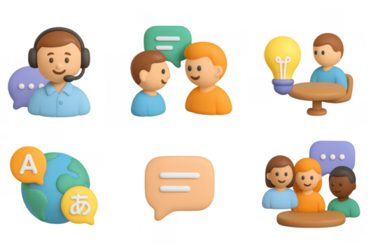 3d communication and collaboration concepts with diverse characters