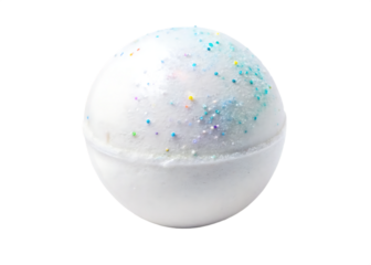  bright white bath bomb  a spherical personal care   isolated on white background PNG, AI GENERATED