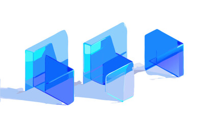 Obraz premium Isometric blue glass cubes graphic design vector illustration for modern presentation background design