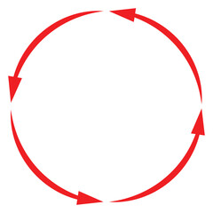 Vector group of circular arrows. Round repeat icons. Redo and reload symbol. Stock image.