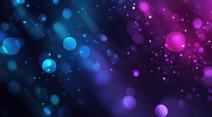 An abstract image featuring a gradient of blue and purple bokeh lights on a dark background, creating a dreamy and ethereal atmosphere