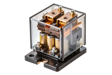  compact electromagnetic relay showcasing its intri   isolated on white background PNG, AI GENERATED