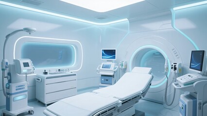 Fototapeta premium Modern Hospital Room with Advanced Medical Equipment