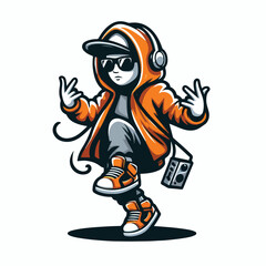 vector image of hip-hop boy 