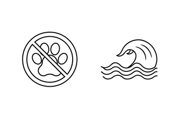 Paw print prohibition wave symbol animal no pets