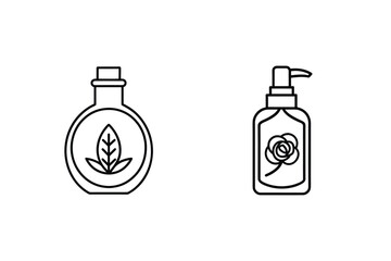 Leaf and rose bottles liquid container